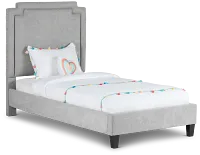 Whitney Light Gray Uph Platform Bed