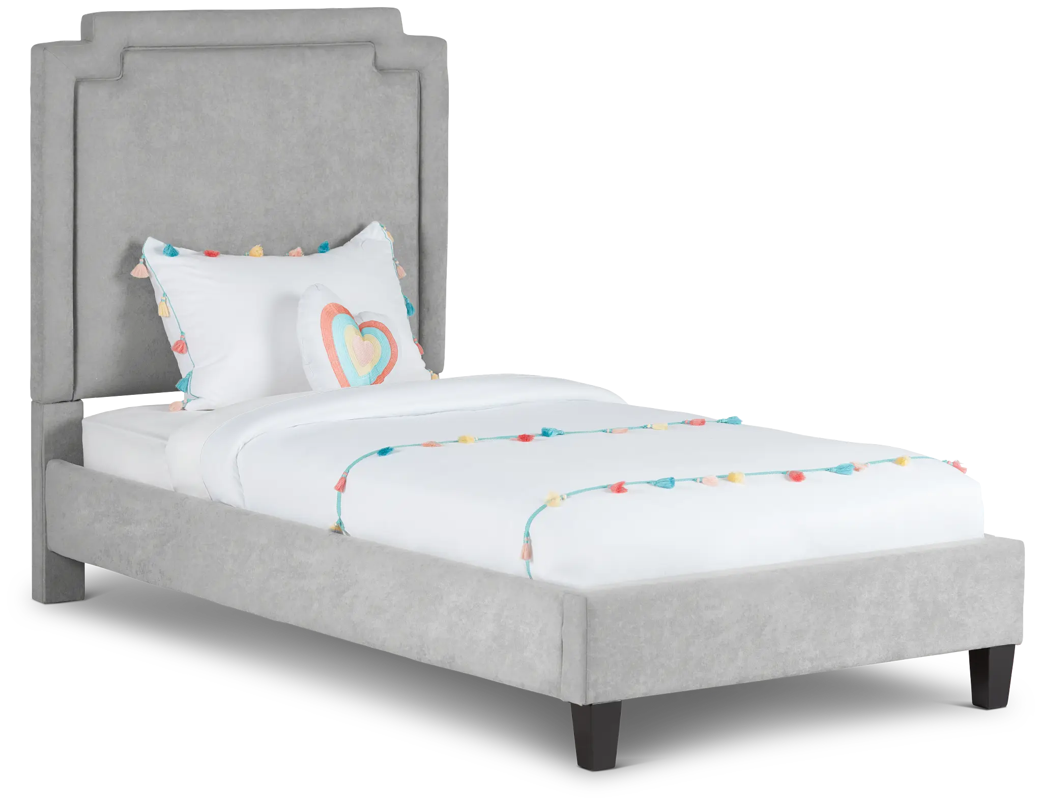 Whitney Light Gray Uph Platform Bed Whitney Light Gray Uph Platform Bed