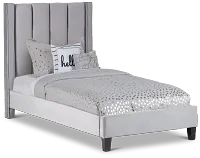 Audrey Dark Gray Velvet Platform Bed