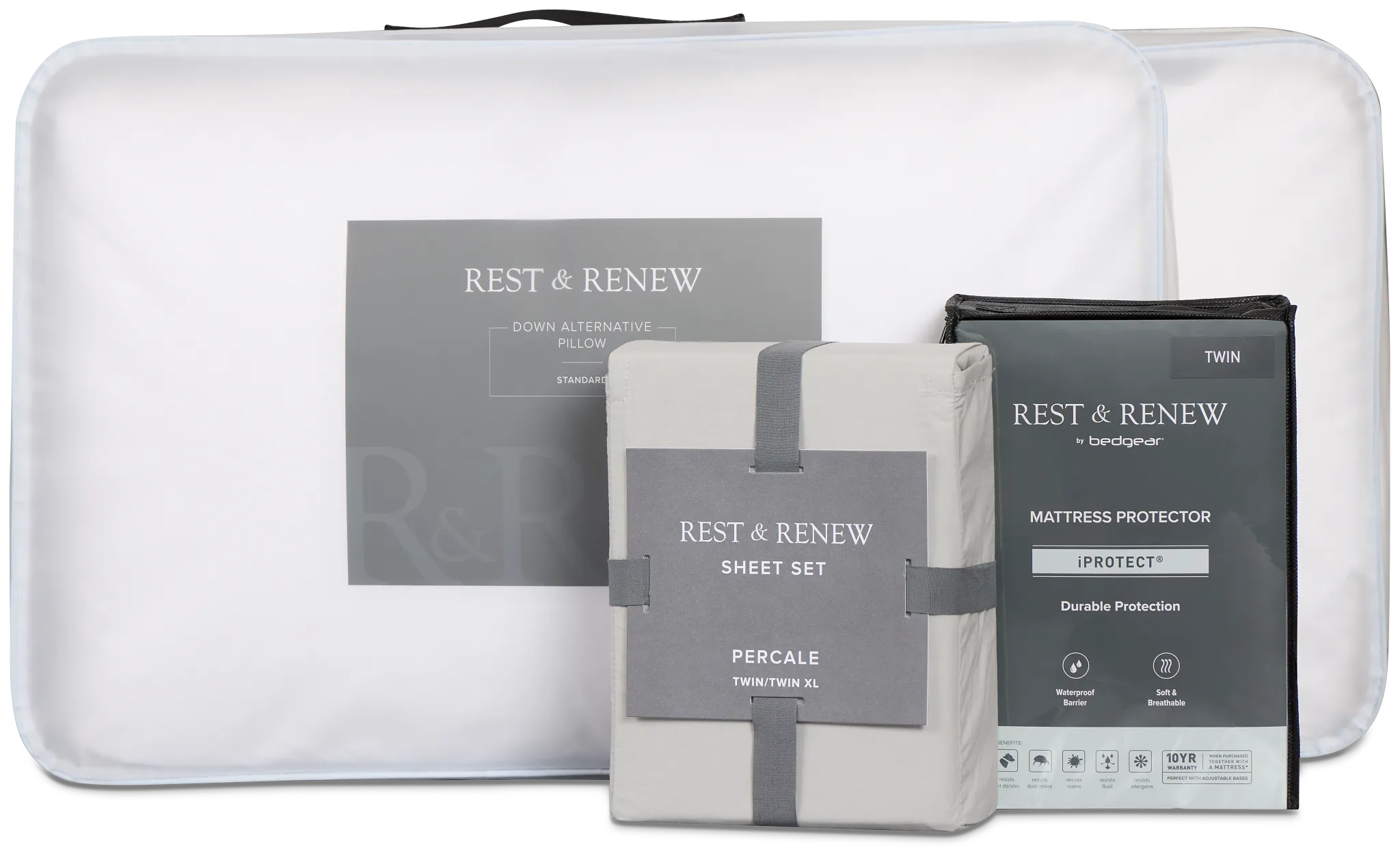 Rest & Renew Essential Gray Sleep Bundle