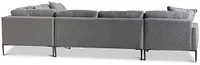 Morgan Dark Gray Fabric Medium Left Chaise Sectional W/ Metal Legs