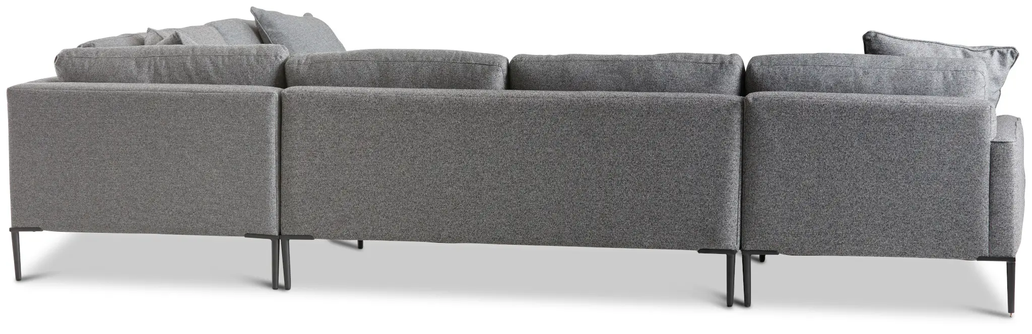 Morgan Dark Gray Fabric Medium Left Chaise Sectional W/ Metal Legs Morgan Dark Gray Fabric Medium Left Chaise Sectional W/ Metal Legs
