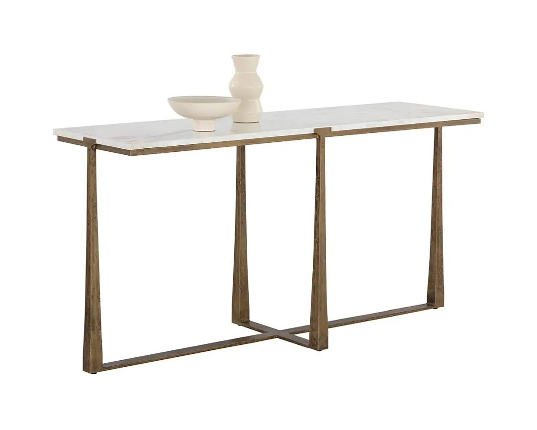 Cowart White Marble Console Table Cowart White Marble Console Table