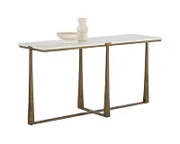 Cowart White Marble Console Table