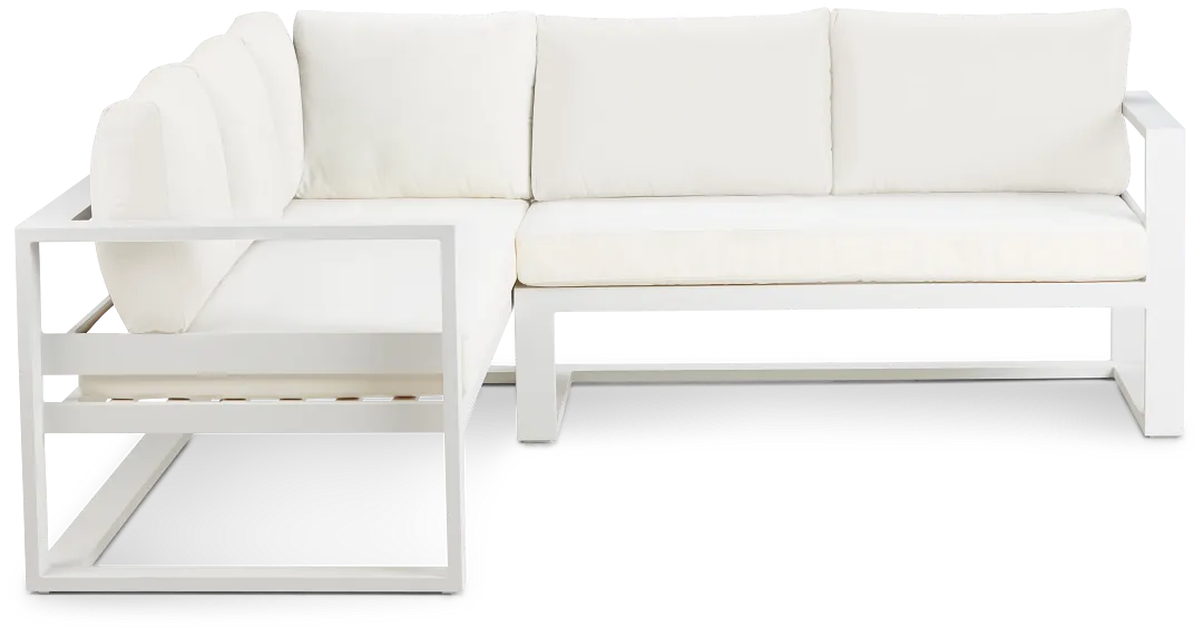 Lisbon White Aluminum Small Right Sectional