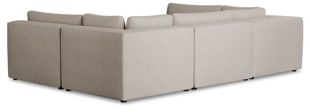 Destin Sutton Beige Fabric 6-piece Pit Sectional