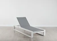 Linear White Aluminum Chaise