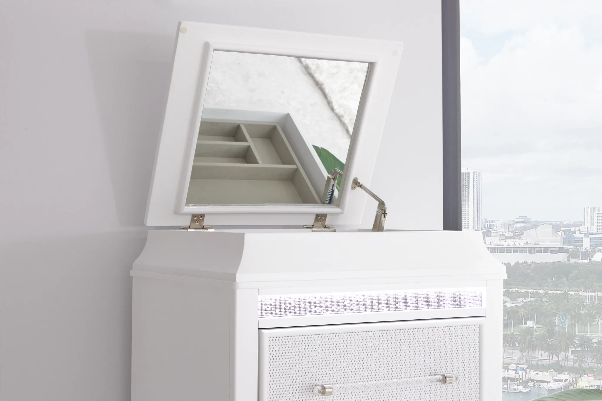 Milan White Lingerie Chest