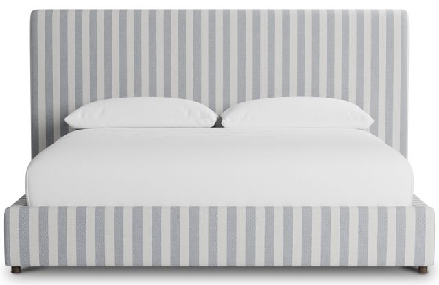 Grayton Sea Lane Dark Blue 54" Upholstered Platform Bed