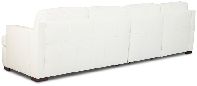 Amari White Leather Small Left Chaise Sectional