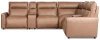 Edison Dark Brown Lthr/vinyl Large Dual Power Reclining Two-arm Sectional