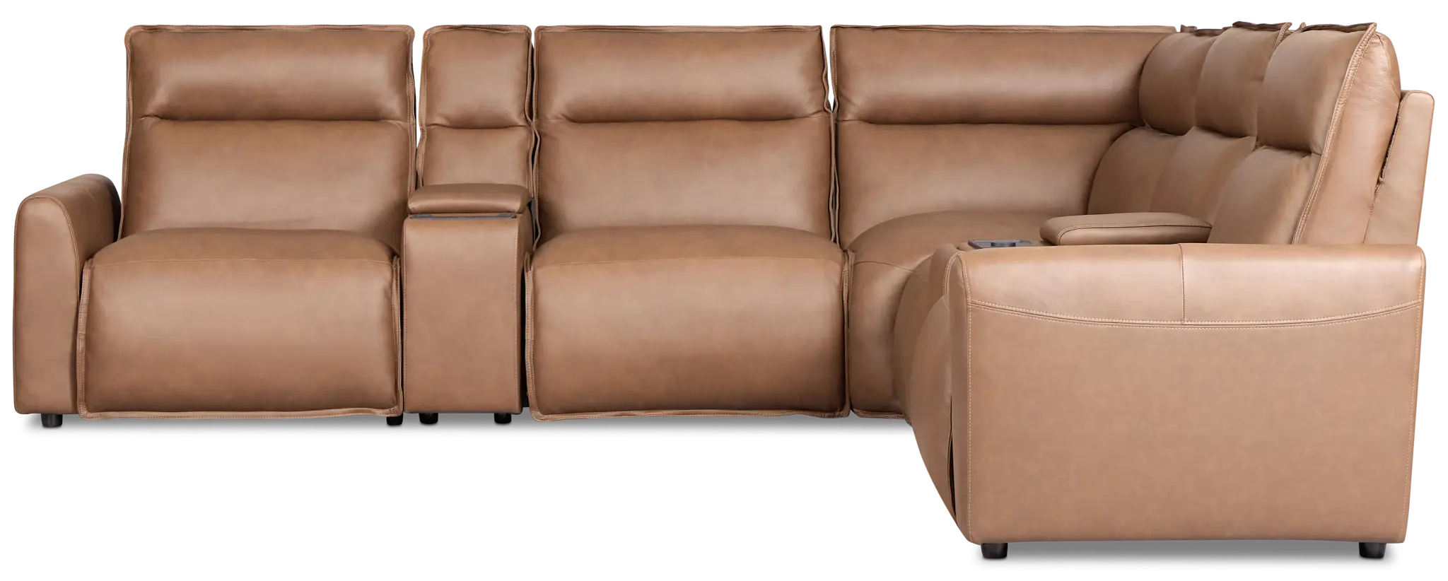 Edison Dark Brown Lthr/vinyl Large Dual Power Reclining Two-arm Sectional Edison Dark Brown Lthr/vinyl Large Dual Power Reclining Two-arm Sectional