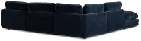 Jules Dark Blue Velvet 5-piece Left Facing Bumper Sectional