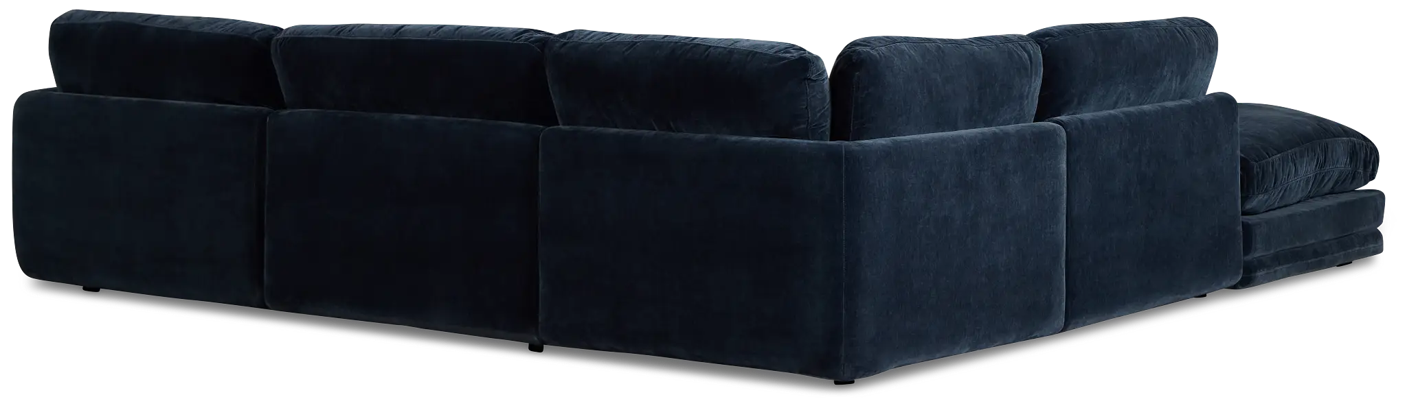 Jules Dark Blue Velvet 5-piece Left Facing Bumper Sectional Jules Dark Blue Velvet 5-piece Left Facing Bumper Sectional