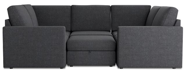Citymod Dark Gray Fabric 6-piece Pit Sectional