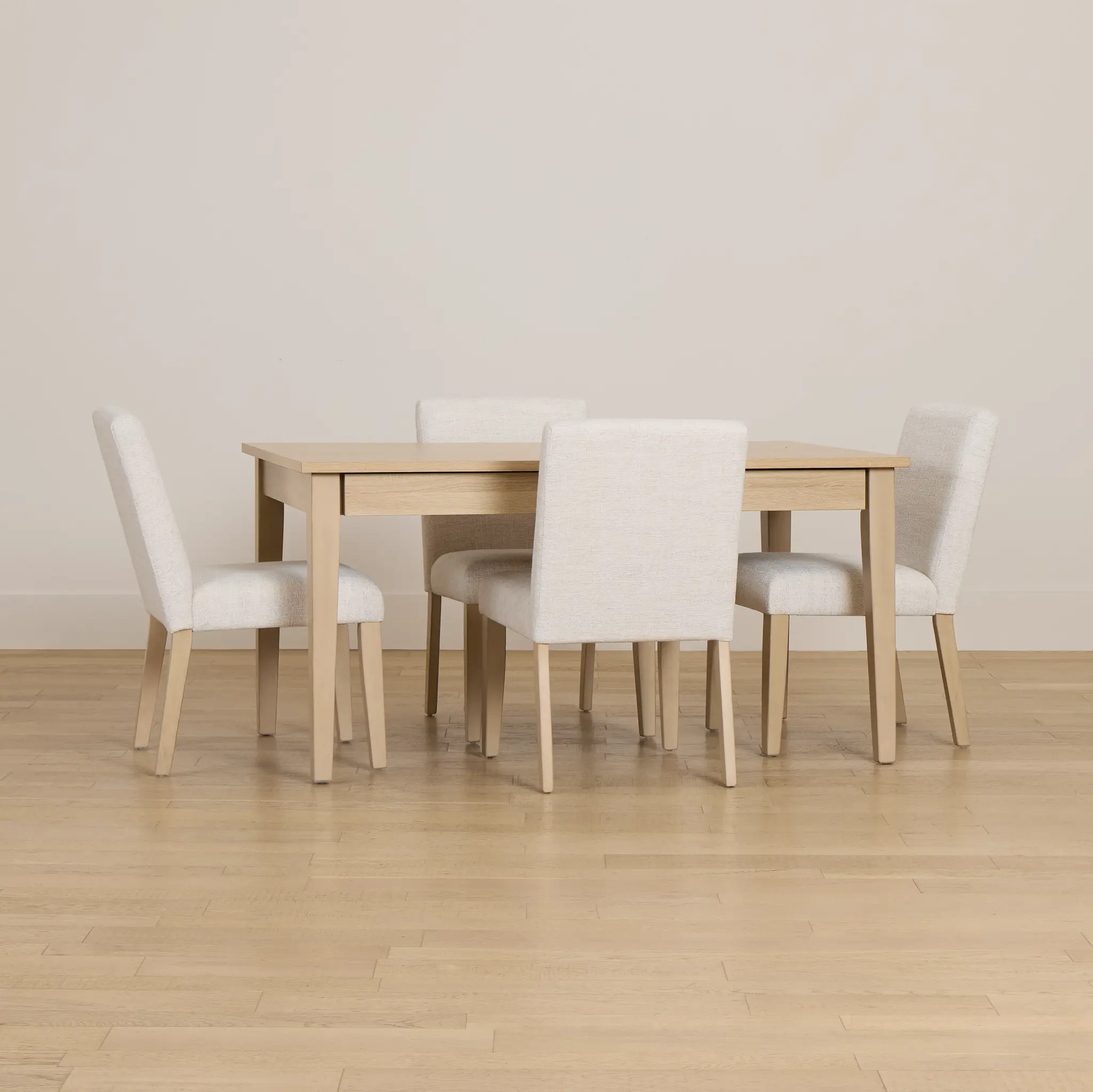 Layton Light Tone Storage Rectangular Table & 4 Upholstered Chairs Layton Light Tone Storage Rectangular Table & 4 Upholstered Chairs