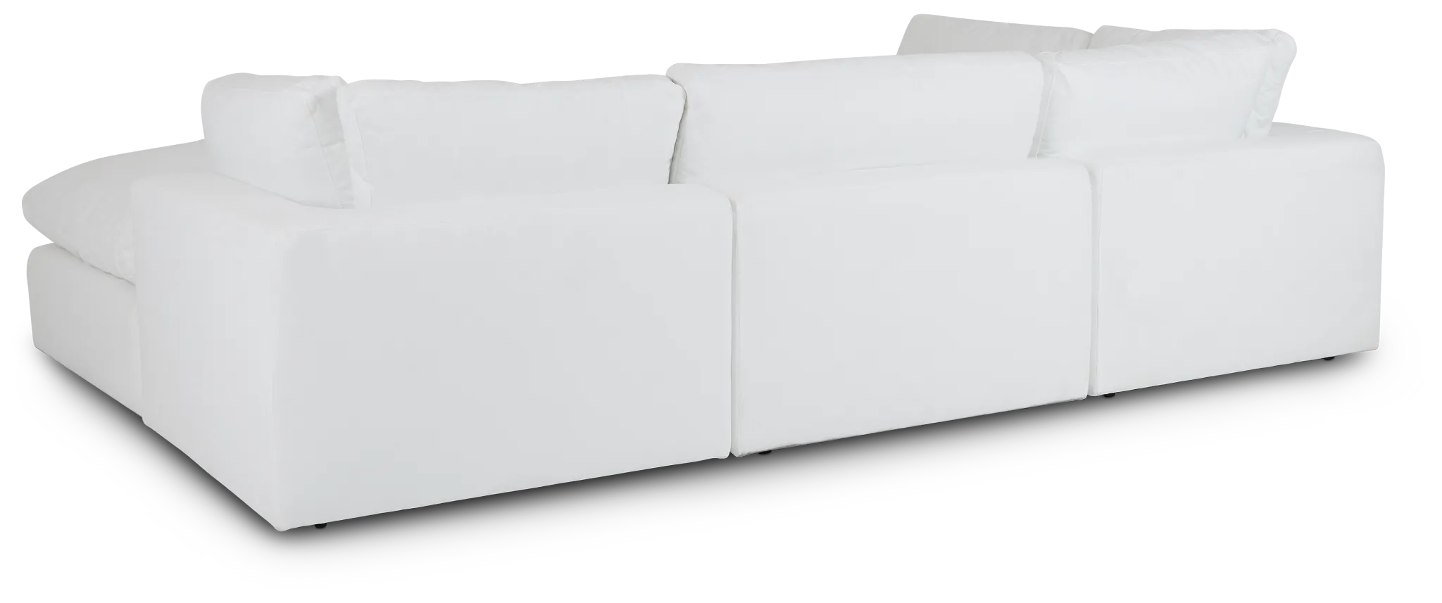 Grant White Fabric 5pc Bumper Sectional