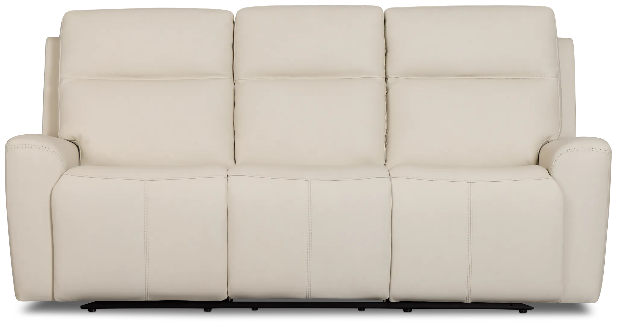 Sterling Ivory Lthr/vinyl Power Reclining Sofa