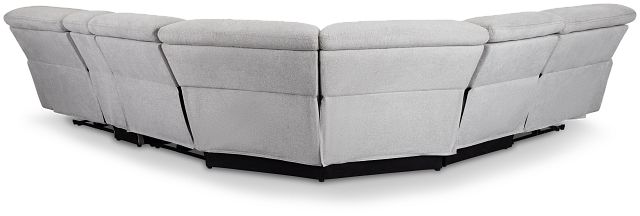 Callum Light Gray Fabric Medium Triple Power 2-arm Sectional