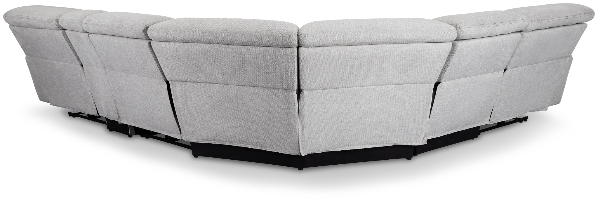 Callum Light Gray Fabric Medium Triple Power 2-arm Sectional