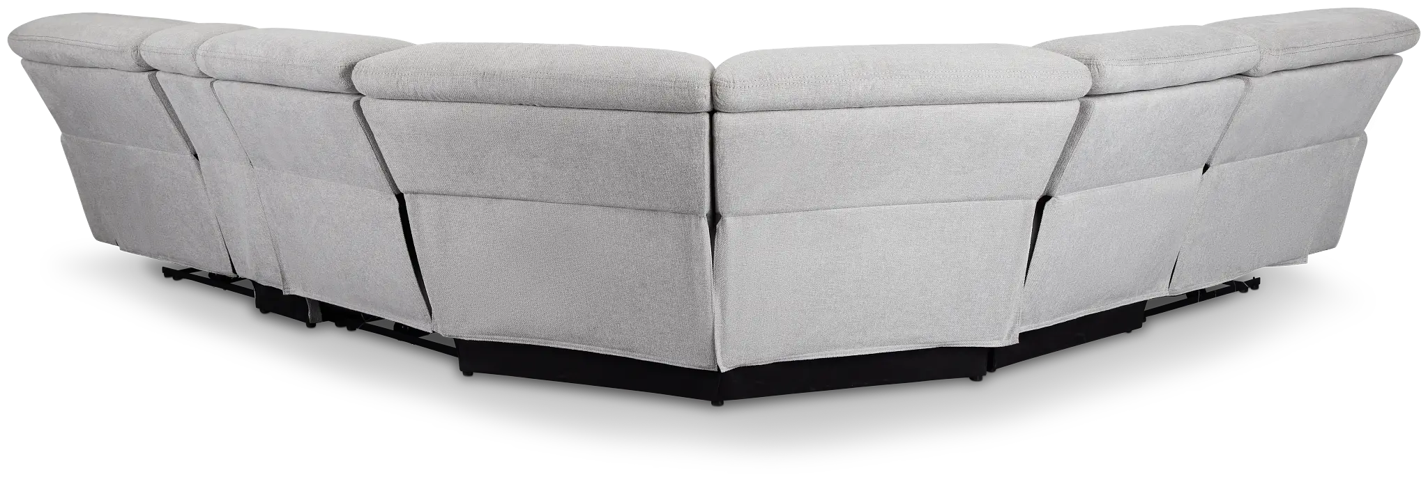 Callum Light Gray Fabric Medium Triple Power 2-arm Sectional Callum Light Gray Fabric Medium Triple Power 2-arm Sectional