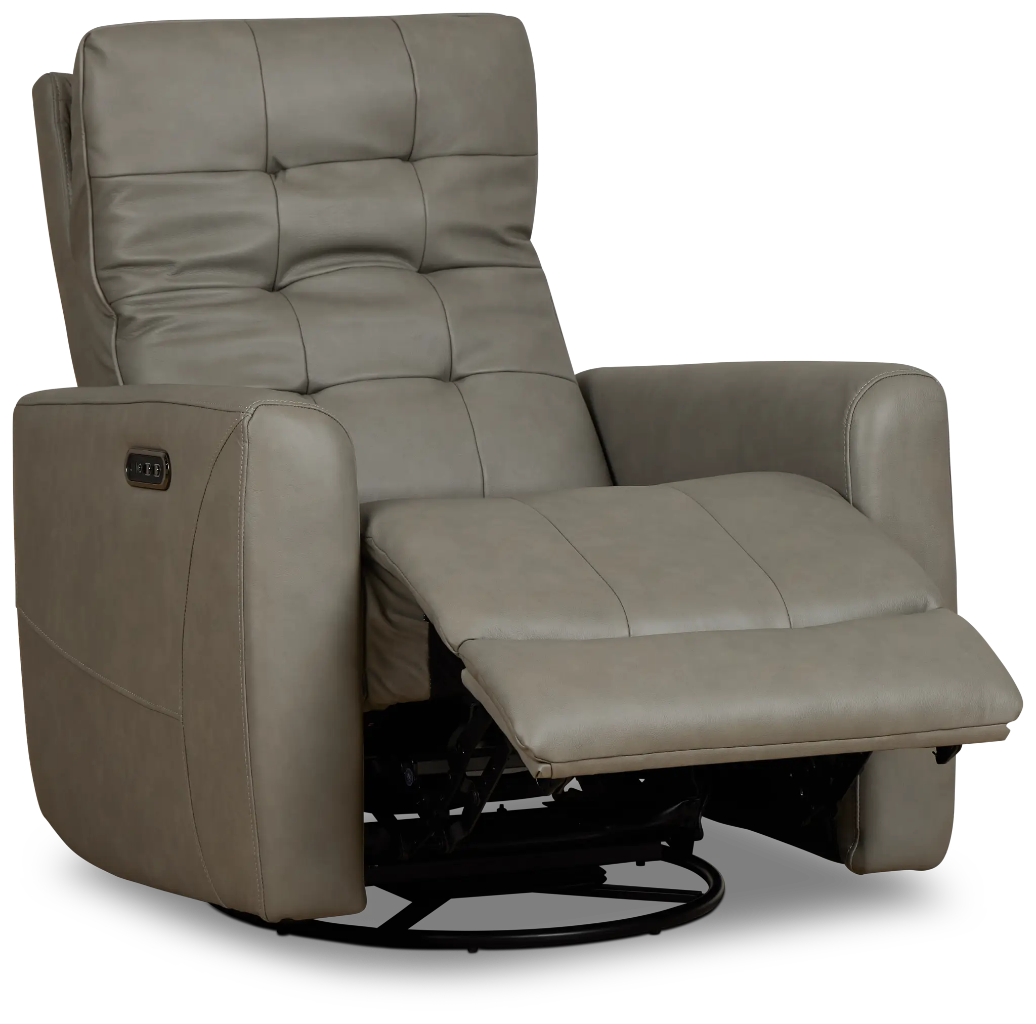 Izzy Light Gray Lthr/vinyl Power Swivel Glider Recliner Izzy Light Gray Lthr/vinyl Power Swivel Glider Recliner