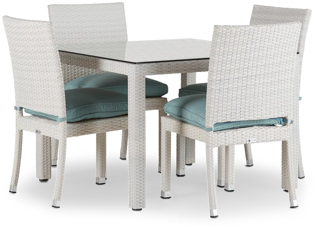 Bahia Teal 40" Square Table & 4 Chairs Bahia Teal 40" Square Table & 4 Chairs