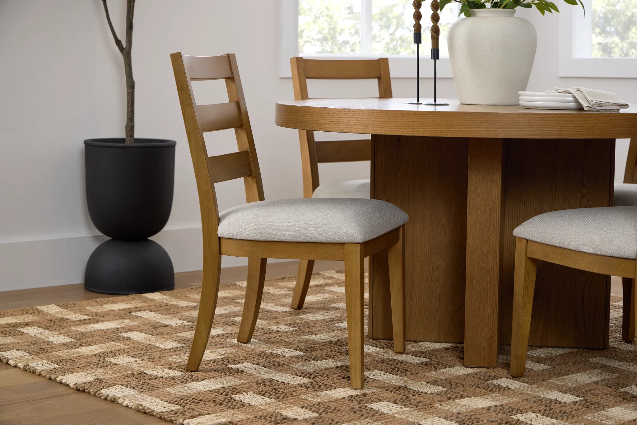 Tahoe Light Tone Slat Upholstered Side Chair