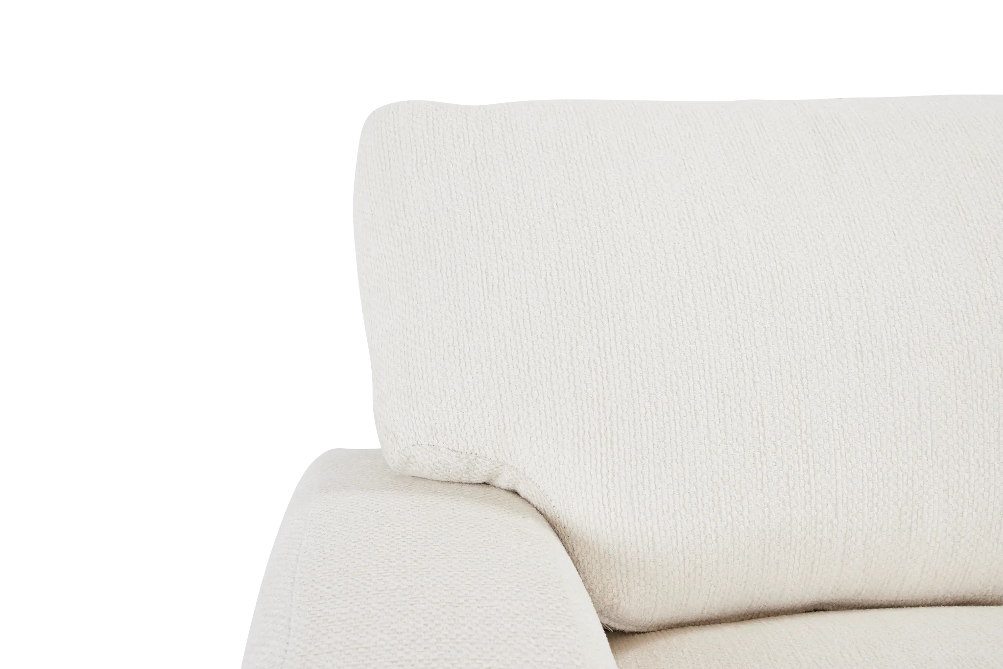 Alpha White Fabric Small Two-arm Sectional