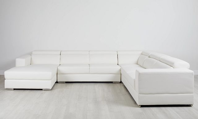 Maxwell White Micro Large Left Chaise Sectional