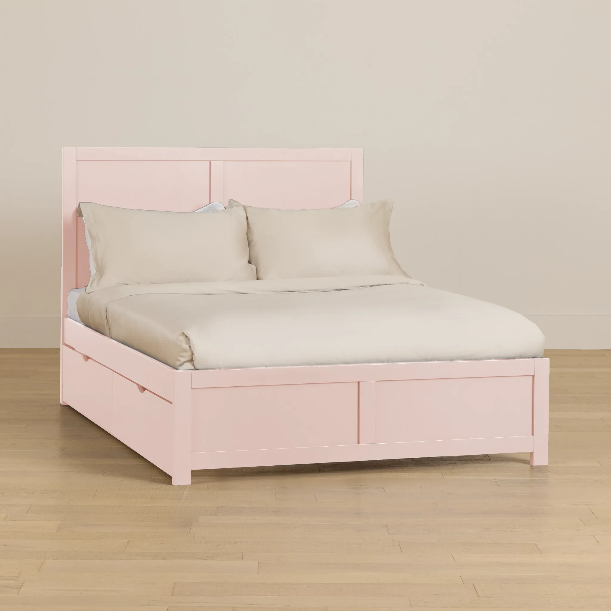 Charleston Pink Panel Bed With 2 Storage Drawers