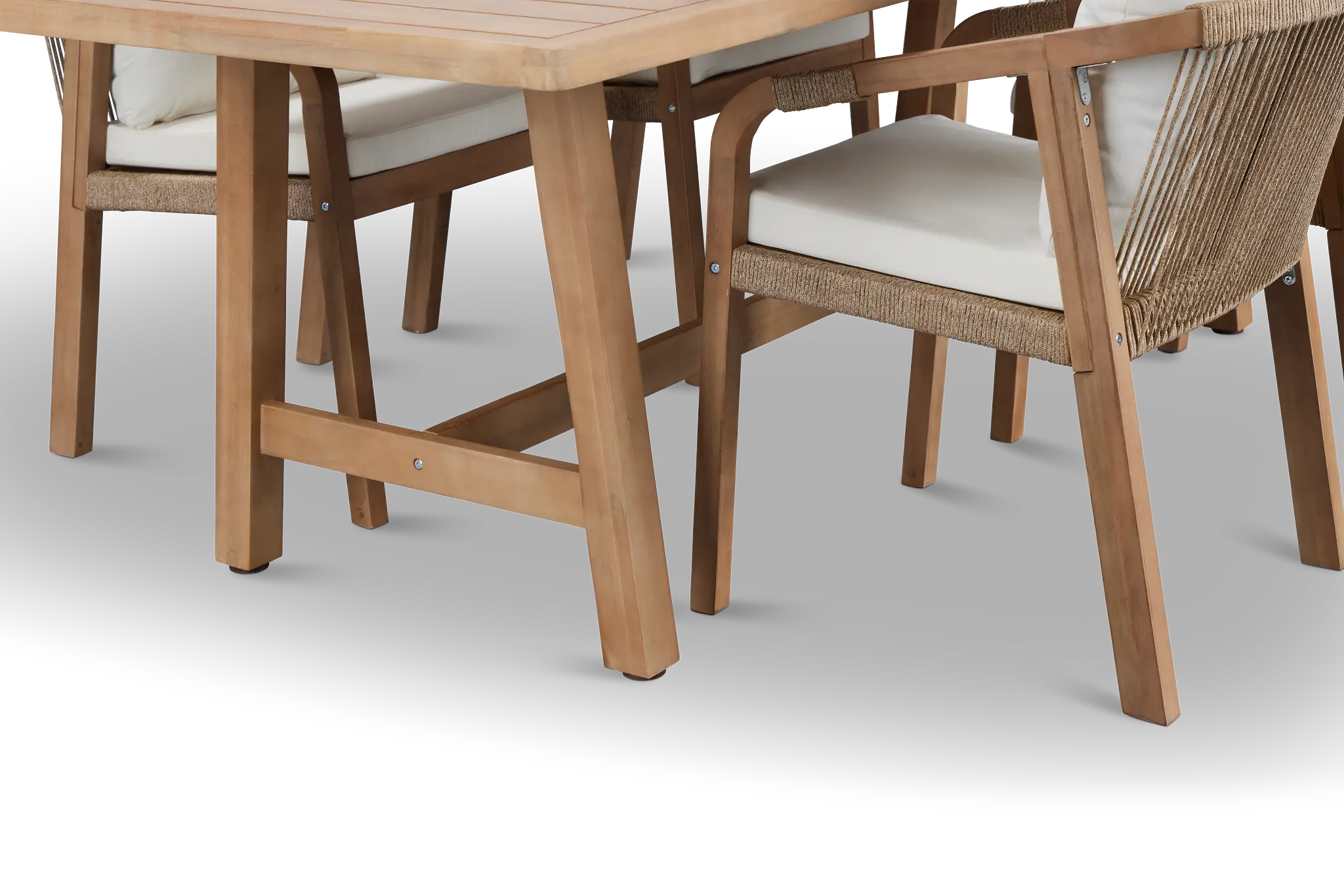 Laguna Light Tone 90" Rectangular Table & 4 White Cushioned Chairs Laguna Light Tone 90" Rectangular Table & 4 White Cushioned Chairs