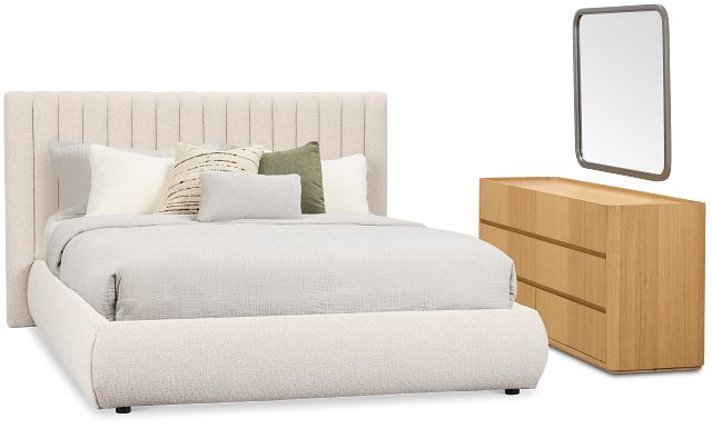 Nomad Light Beige Uph Platform Bedroom With Light-tone Cases