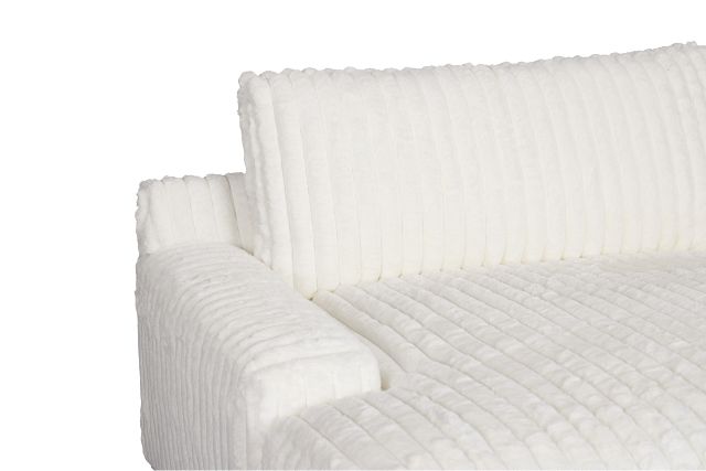 Teddy White Fabric Chaise