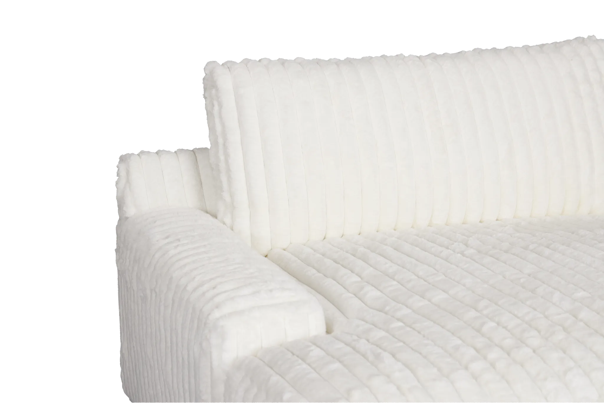 Teddy White Fabric Chaise