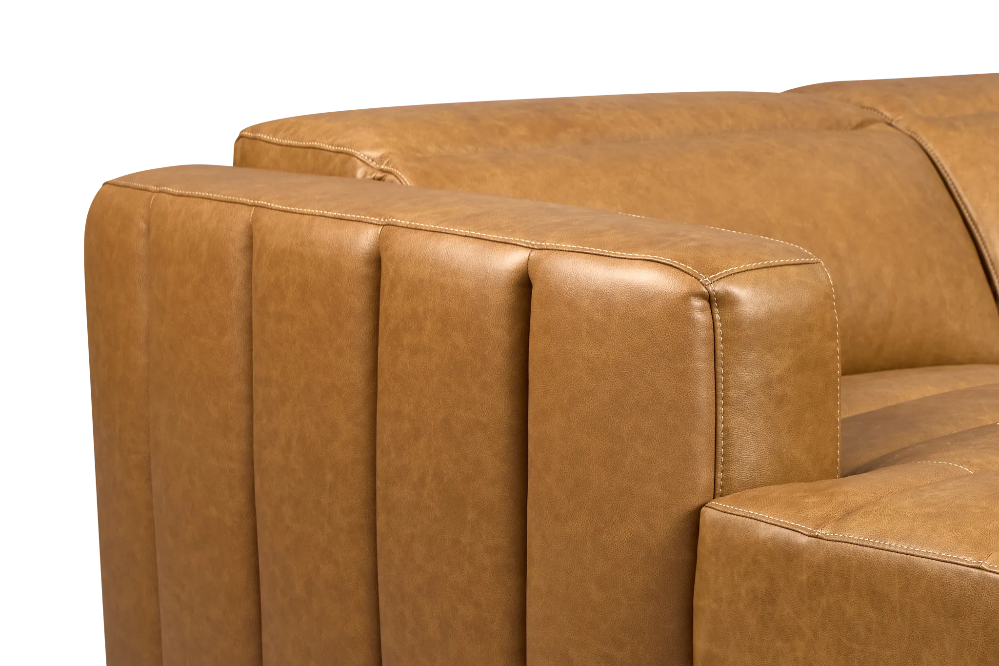 Jace Medium Brown Lthr/vinyl Small Dual Power Left Chaise Sectional