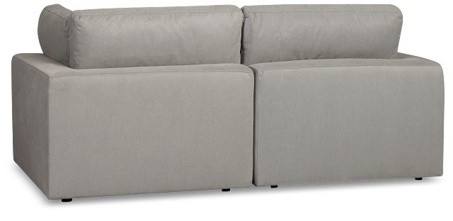 Grant Light Gray Fabric 2-piece Modular Sofa