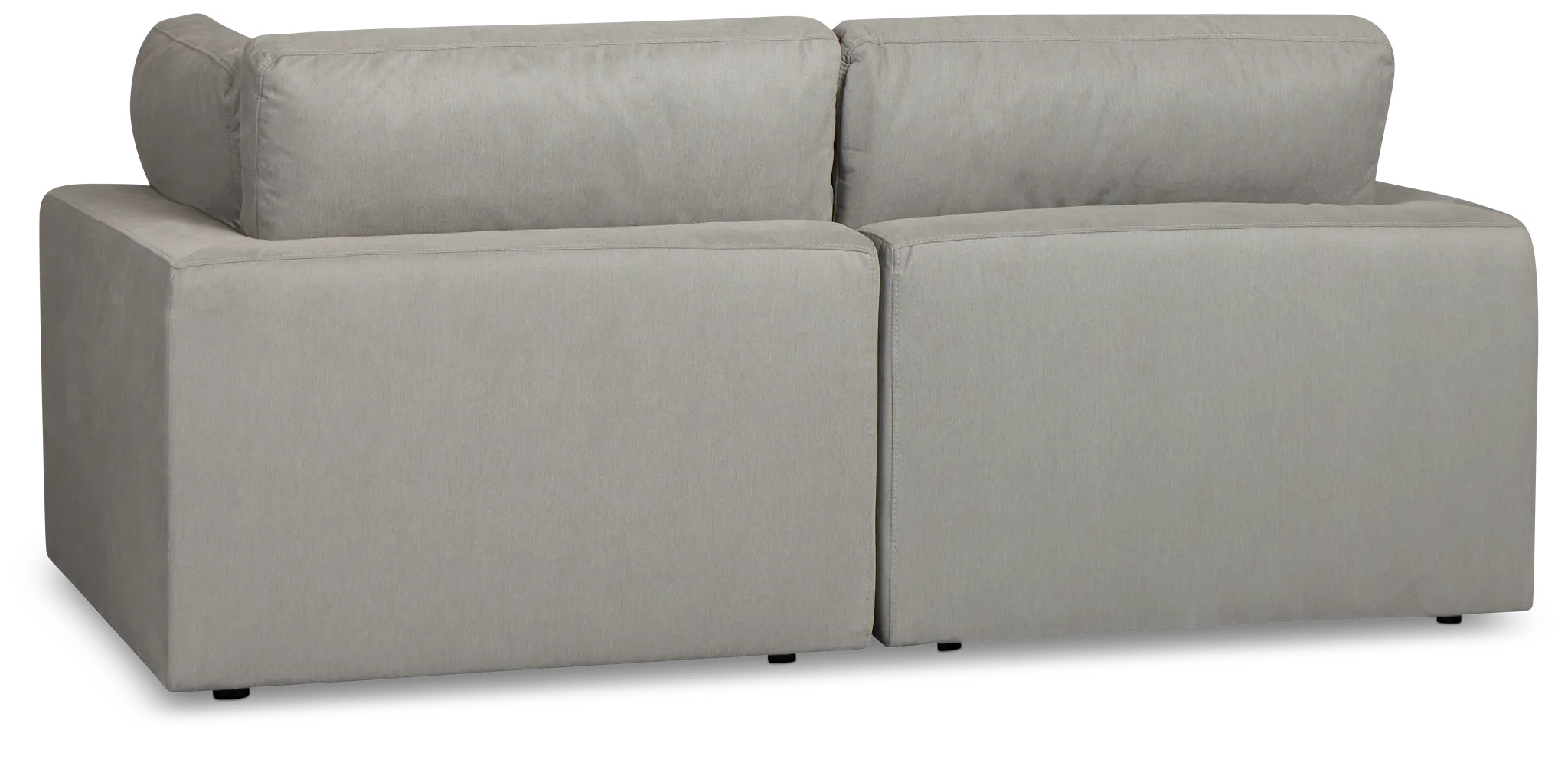 Grant Light Gray Fabric 2-piece Modular Sofa