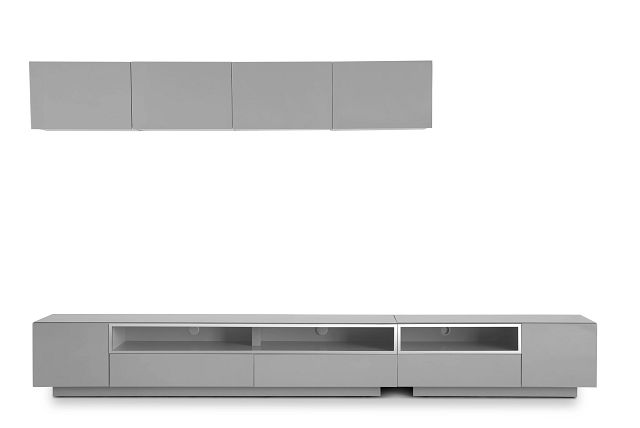 Vancouver Gray 134" 6-piece Left Modular Entertainment Wall