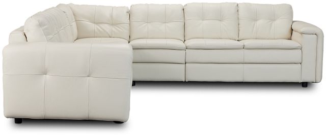 Rowan Light Beige Leather Large Two-arm Sectional