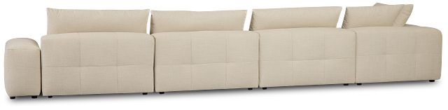 Remi Light Beige Fabric 6-piece Bumper Sectional