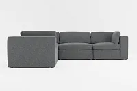 Destin Delray Dark Gray Fabric 5-piece Modular Sectional