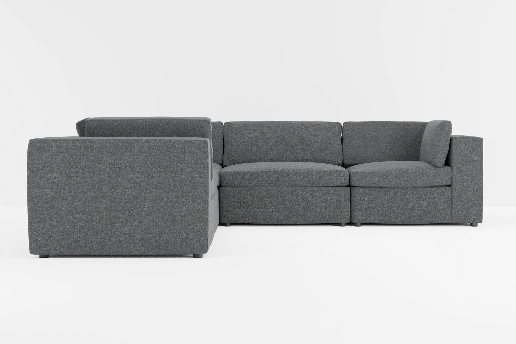 Destin Delray Dark Gray Fabric 5-piece Modular Sectional