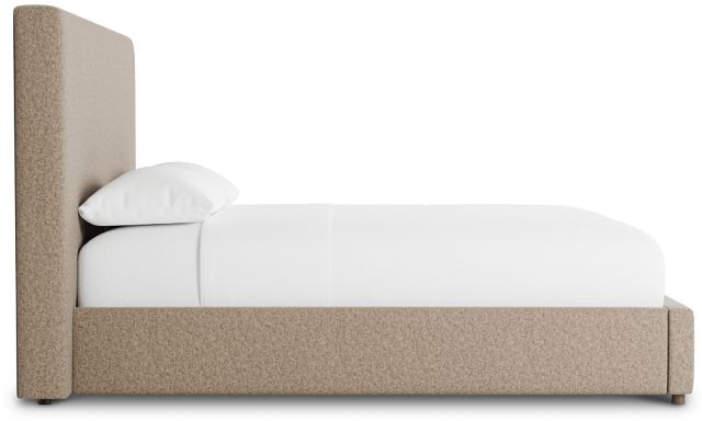 Grayton Merino Brown 54" Upholstered Platform Bed