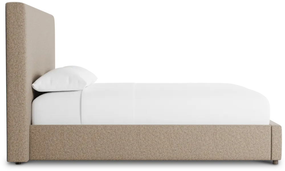 Grayton Merino Brown 54" Upholstered Platform Bed