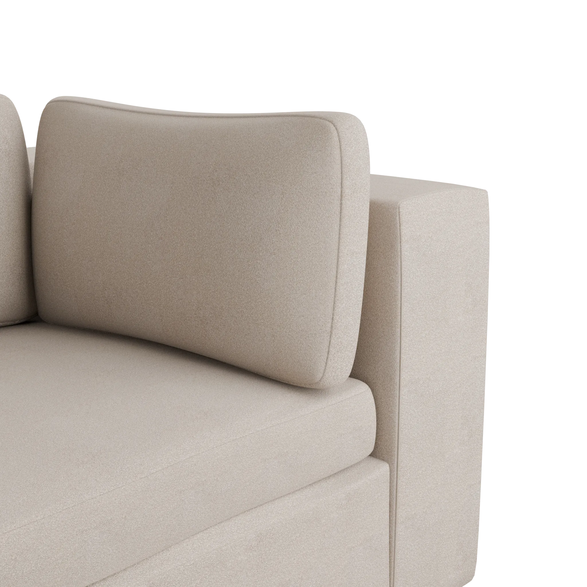 Destin Sutton Beige Fabric 3 Piece Modular Sofa