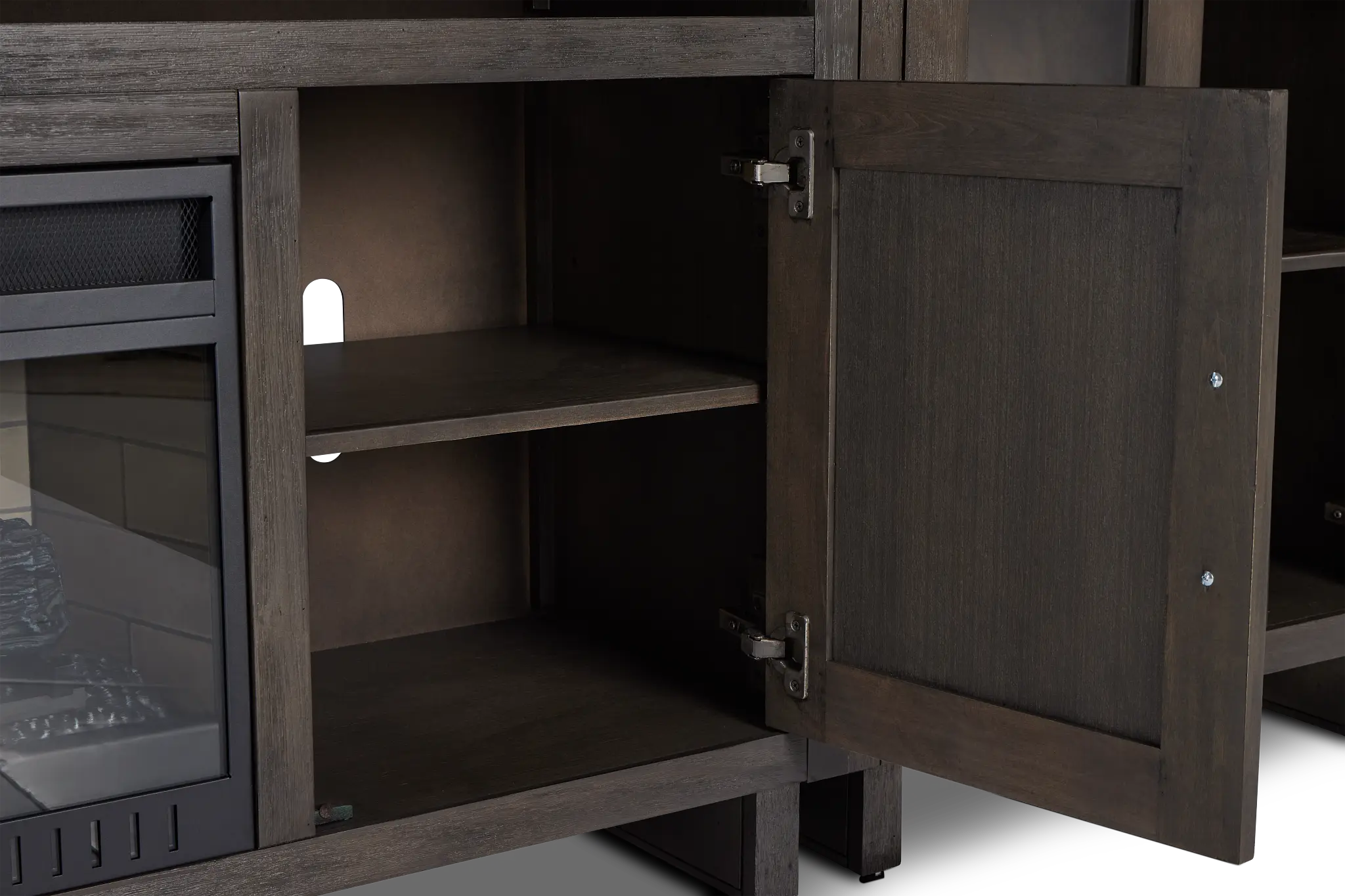 Richmond Gray 64" Door Pier Entertainment Wall With Fireplace Richmond Gray 64" Door Pier Entertainment Wall With Fireplace