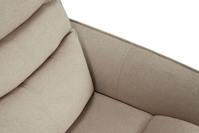 Preston Khaki Fabric Power Recliner With Heat And Massage