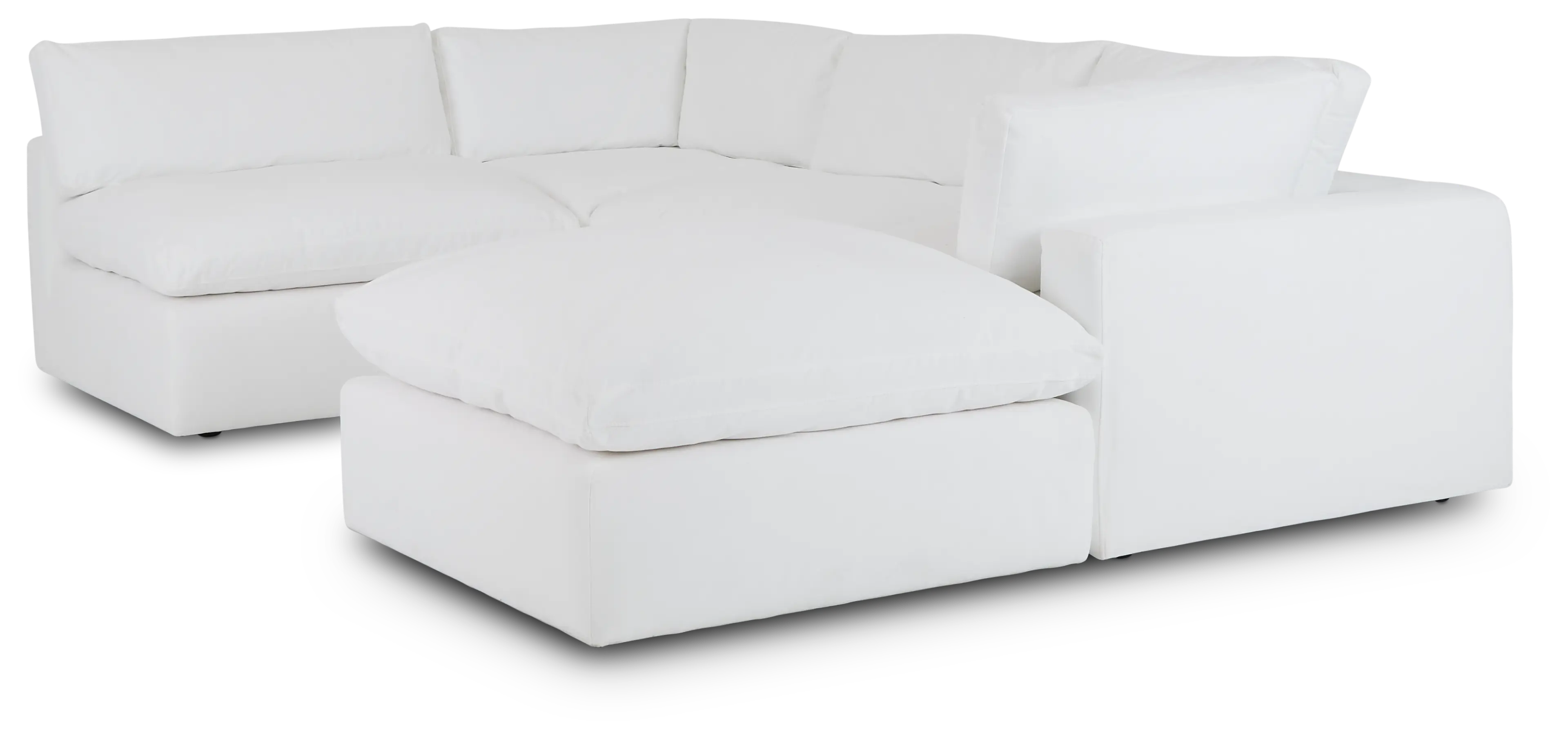 Grant White Fabric 5pc Bumper Sectional Grant White Fabric 5pc Bumper Sectional