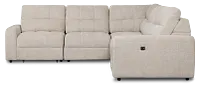 Hendrix Light Taupe Fabric Medium Dual Power 2 Arm Extension Chaise Sectional